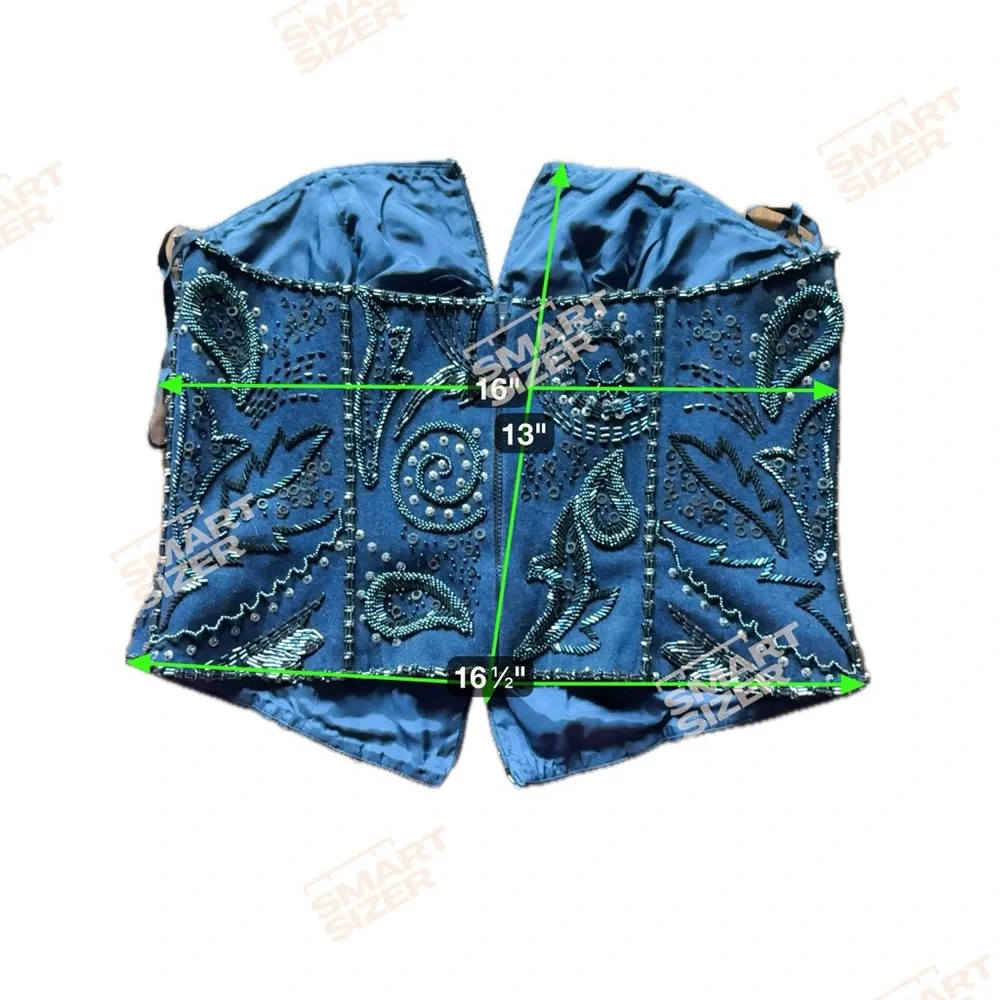 Embellished Navy Blue Women’s Corset with Intricate Beading - Picture 6 of 6